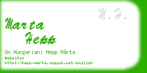 marta hepp business card